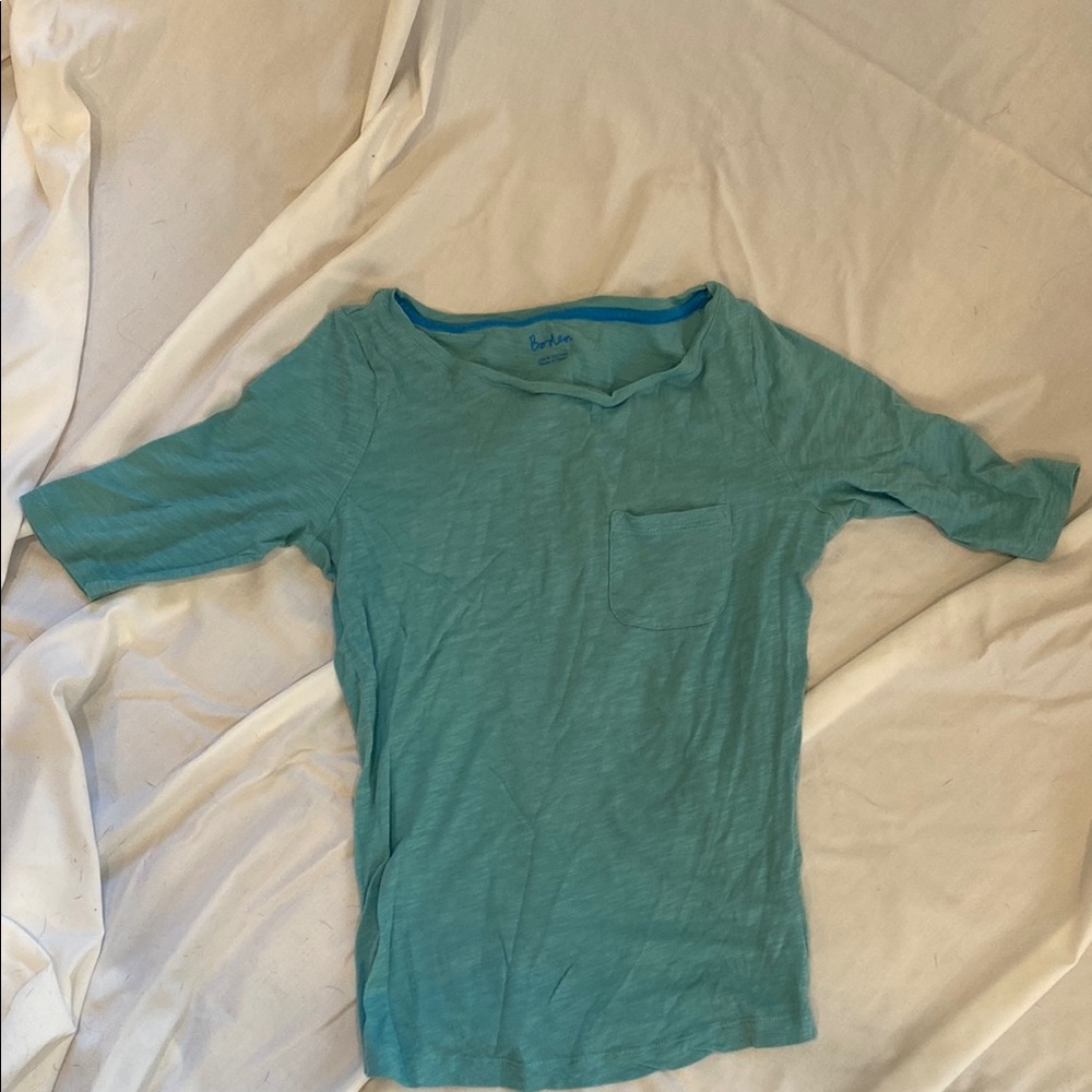 Boden Green 3/4 Sleeve Crew Neck T-Shirt